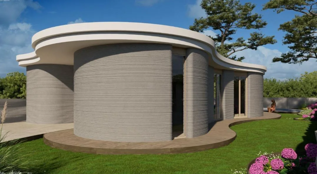 Casa Cosmos de líneas curvas impresa en 3D